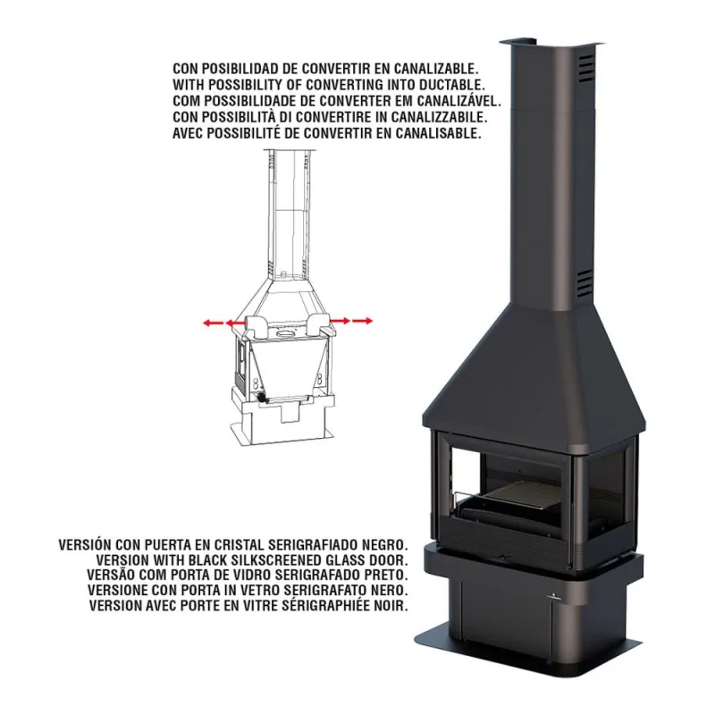 CHIMENEA LISBOA TRES CRISTALES C TURBINA BRONPI