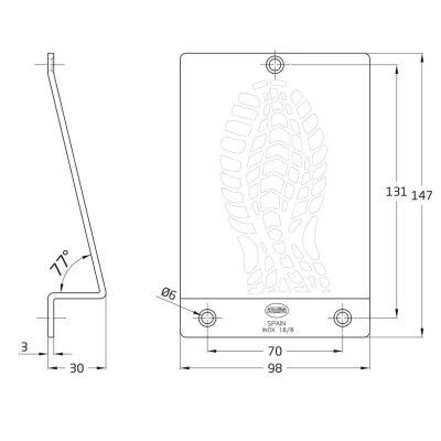 PEDAL PUERTA MOD.1 23958 INOX AMIG