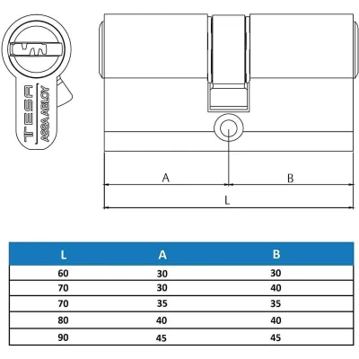 CILINDRO TX80/30X40 5-LL R15 LT TESA