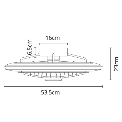 VENTILADOR TECHO AC GENEVA 5 ASPAS 70W LED INTERLUSA