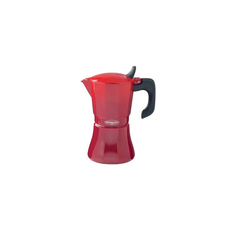 CAFETERA ALUMINIO PETRA 6 TAZAS ROJA OROLEY