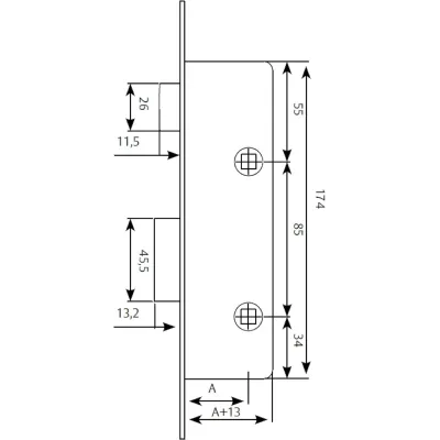 CERRADURA 2214/28 AI INOX TESA