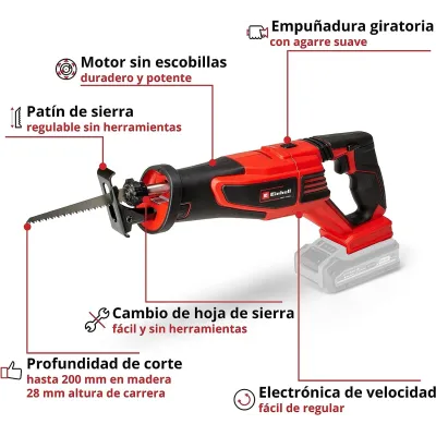 SIERRA SABLE INALAMB.TE-AP 18/28 LI BL 4326310 S/BAT.EINHELL