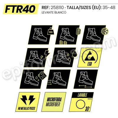 ZAPATO SEGURIDAD LEVANTE BLANCO FTR40 258110 FAL