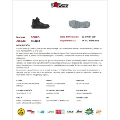 BOTA SEGURIDAD SCURO RI10164 S3 U-POWER