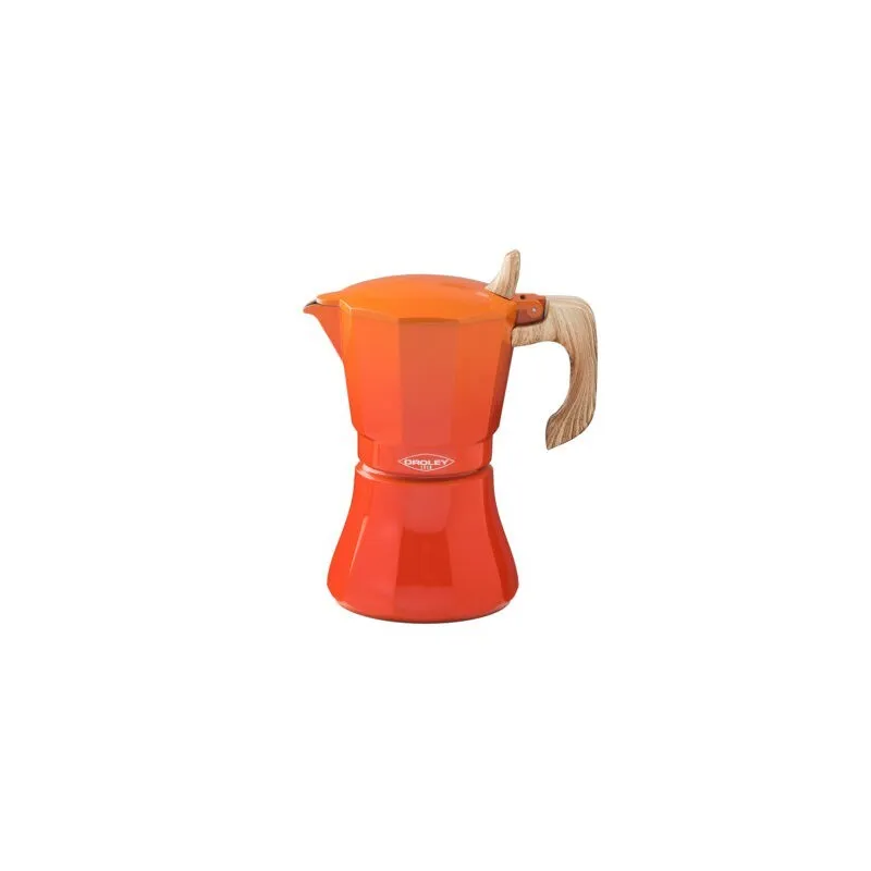 CAFETERA ALUMINIO PETRA 6 TAZAS NARANJA OROLEY