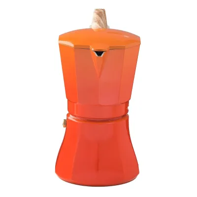 CAFETERA ALUMINIO PETRA 6 TAZAS NARANJA OROLEY