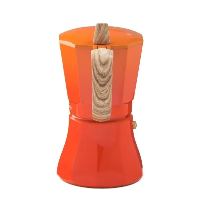 CAFETERA ALUMINIO PETRA 6 TAZAS NARANJA OROLEY