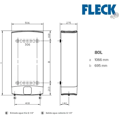 TERMO ELÉCTRICO DUO-5 80 EU FLECK