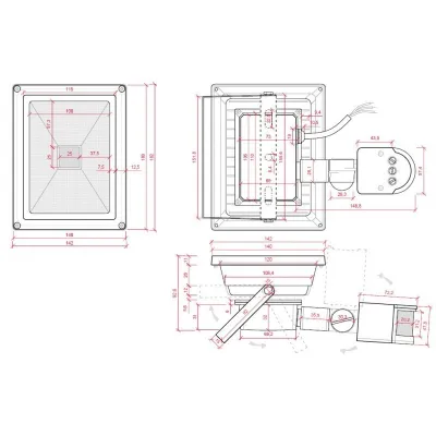 FOCO LED C/SENSOR 20W/4000K IP65 BCA.DH