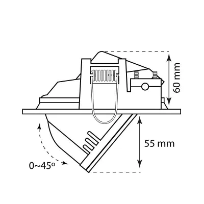 DOWNLIGHT LED 35W/4200K RECTANGULAR EMPOTRBLE PLATA