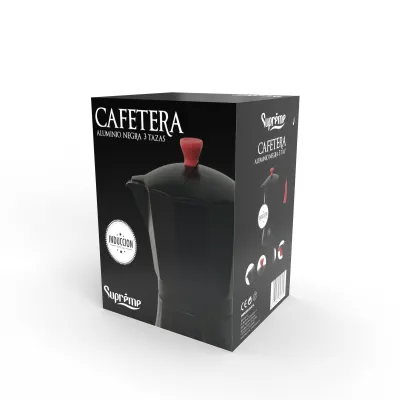 CAFETERA ALUMINIO INDUCCION 34921/6T NEGRA SUPREME