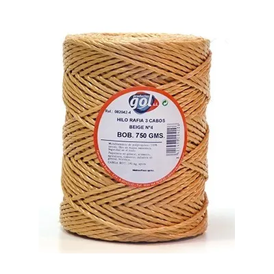 CUERDA RAFIA 3/C Nº4 750GRS.BEIGE BOBINA