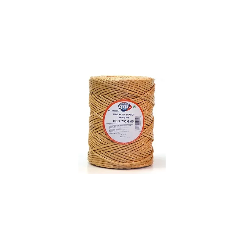 CUERDA RAFIA 3/C Nº4 750GRS.BEIGE BOBINA