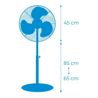 VENTILADOR PIE 33510/45W/40CM ALTURA REG.110-130CM EDM