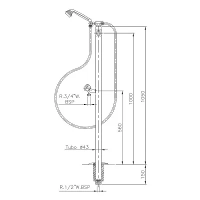 DUCHA PISCINA TELEFONO 1ROCIADOR+1GRIFO INOX 00099 ASTRALPOOL