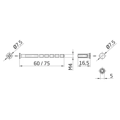 TORNILLO ANTIRROBO 20275 P/MANILLA LATONADO