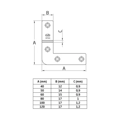 ESCUADRA PLANA 1-40MM BICROMATADO X4UNIDADES BLISTER AMIG 