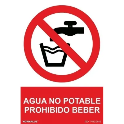 SEÑAL RD40016/210X300MM PVC PROHIBIDO AGUA NO POTABLE 