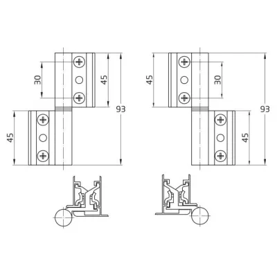 JUEGO BISAGRA V2P-EU 22057 ALUMINIO DCHA.BLANCA BLISTER  AMIG