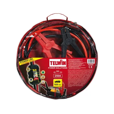 CABLE ARRANQUE P/COCHE 250A/16MMX3MT+TESTER TELWIN