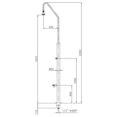 DUCHA PISCINA 1ROCIADOR+1GRIFO LAVAPIES INOX 15841 ASTRALPOOL