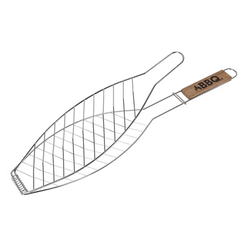 PARRILLA PESCADO 73869/14X58CM MANGO MADERA BBQ