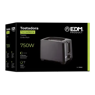 TOSTADOR DOBLE RANURA 07649/750W BLACK DESIGN EDM