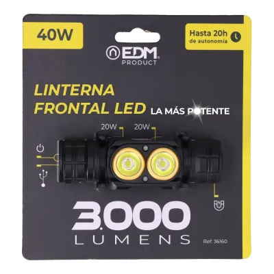 LINTERNA LED FRONTAL 36160/3000LM EDM