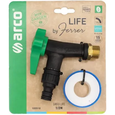 GRIFO CURVO LIFE 1/2"-M D15 105510 ENCHUFE RAPIDO ARCO