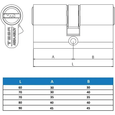 CILINDRO TX80 5LL R13/40X40 LN TESA