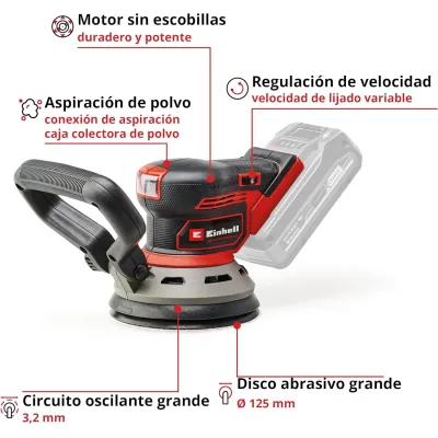 LIJADORA EXCENTRICA A BATERIA TP-RS 18/32 LI BL SOLO 4462020 EINHELL