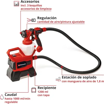 PISTOLA PINTURA A BATERIA TE-SY 18/90 LI SOLO 4260040 EINHELL