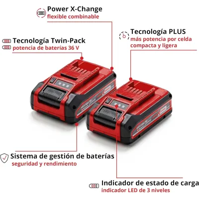 PACK BATERIA 2X18V 4AH PXC PLUS TWINPACK 4511629 EINHELL