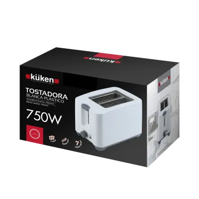 TOSTADOR PLASTICO BLANCA 2PC.750W 34045 KUKEN