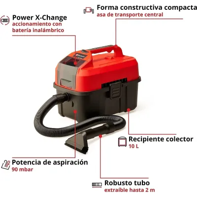 ASPIRADOR SECO/HUMIDO TE-VC 18/10 S LI-SOLO 2347160 EINHELL