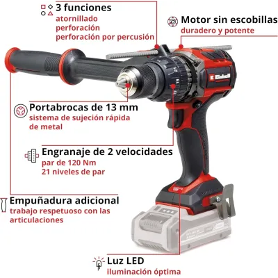 TALADRO PERCUTOR TP-CD 18/120 LI-I BL-SOLO 4514310 EINHEL