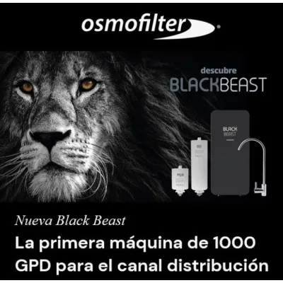 OSMOSIS INVERSA FLUJO DIRECTO 1000GPD BLACK BEAST 