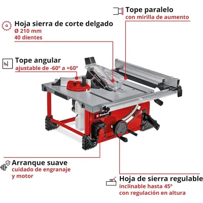 MESA CORTE A BATERIA TE-TS 36/210 LI-SOLO 4340450 EINHELL