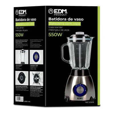 BATIDORA VASO CRISTAL 07678/1,5LT/550W EDM