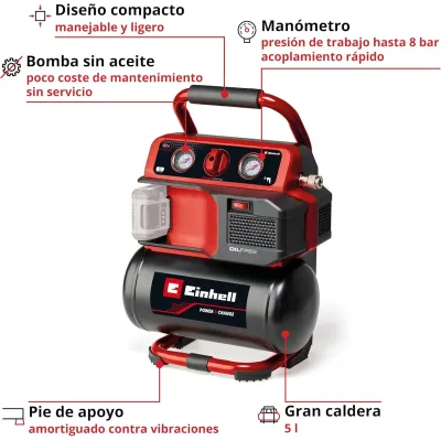 COMPRESOR A BATERIA TE-AC 18/75 LI OF-SOLO 4020410 EINHELL