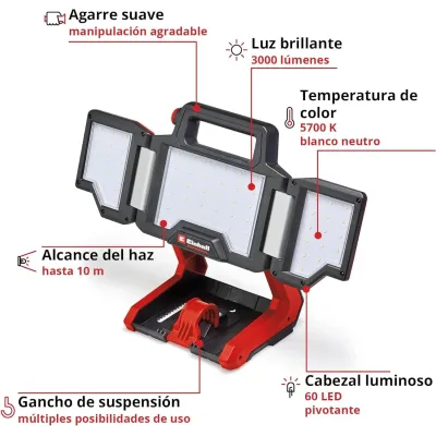 FOCO A BATERIA TP-CL 18/3000 LI-SOLO 4514172 EINHELL