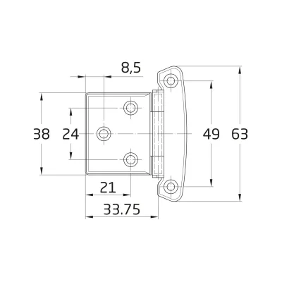 BISAGRA MOD.6 85 ACERO INOX 18/8 AMIG