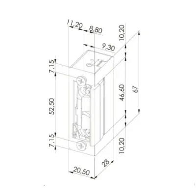 CERRADERO ELECT.REVER.54 ABDF/SX INOX 8-12V DORCAS