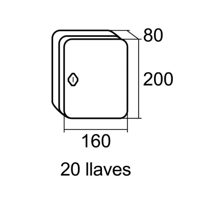 PORTALLAVES 04130/20X16X8CM 20 LLAVES ACERO BTV