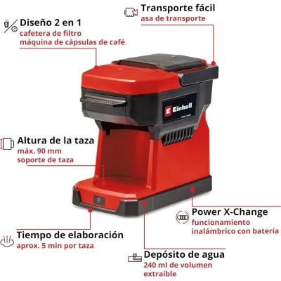 MAQUINA CAFE A BATERIA TE-CF 18 LI SOLO 4609990 EINHELL