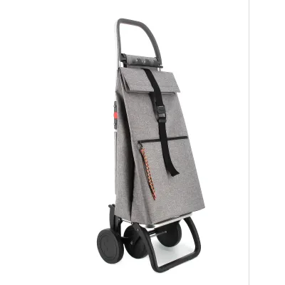 CARRO COMPRA BIG TWEED 4 RUEDAS PLEGABLE GRIS ROLSER