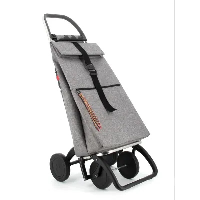 CARRO COMPRA BIG TWEED 4 RUEDAS PLEGABLE GRIS ROLSER