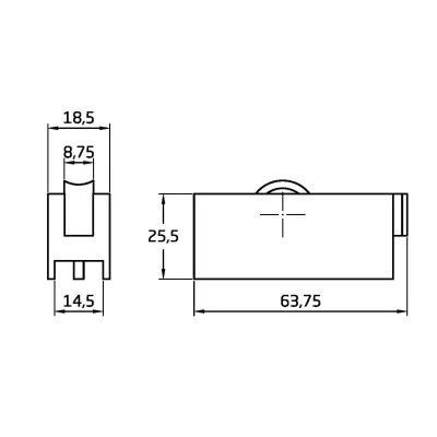 RODAMIENTO  NYLON MOD C034/COR07-64X25 NEGRO AMIG