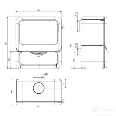 ESTUFA LEÑA ROCK 500 WB 9KW DOVRE